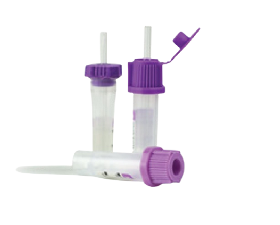 Пробірка для забору капілярної крові "ВОЛЕС", 0,5 мл з К3 ЕДТА, з гумовою кр.